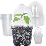 DITK-U 10 Pcs Anzuchttöpfe mit Feuchtigkeitskuppe Rund Blumentöpfe Klein...