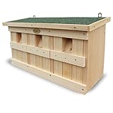 HABAU Nistkasten und Spatzenhaus mit 3 Brutkammern, aus Massivholz,...