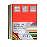 100 Blatt Tonpapier A4 Bunt, Buntes Papier A4 Bastelpapier -120g/m² 20...