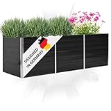 DELUKE® Hochbeet für Garten Oskar Anthrazit | 240x80x77cm | Verzinkter...