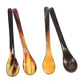 FIXOSHEE 4 Stück Teiliges Lange Hornlöffel mit Komfortablem Griff als...