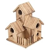 SEWOART Hölzerne Vogelnistspielzeug Vögel Zubehör Nisthaus Outdoor- für...