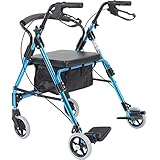 Aioneer Robuster Rollator Für Senioren Mit Fußstütze, Sitz Und Bremsen,...