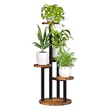 Bamworld Blumenständer Holz Pflanzenständer Pflanzenregal Indoor...