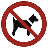 Schild Mitführen von Hunden verboten gemäß ASR A1.3 / DIN 7010 Alu 20 cm...