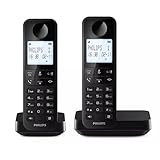 Philips Duo D2702B Schnurloses Festnetztelefon, 11,6 cm (4,6 Zoll),...