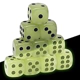 AEKZOX 10er Set Leuchtwürfel Spielwürfel die im Dunkeln leuchten 16mm...