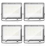 Ikodm 4er 50W LED Flutlicht, LED Strahler Außen 4950LM Superhell LED...