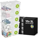 SmartStore - 10x Aufbewahrungsbox mit Deckel Classic 3L (21x17x15cm) |...