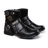 CrtTsks Herren Western Cowboy Stiefel aus Rindsleder Lederstiefel mit...