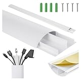 Maclean Aluminium-Kabelkanal 750x62x20mm | Halbrundprofil für HDMI Audio...