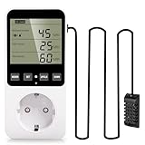 Feuchtigkeitsregler Temperaturregler Steckdose, 230V mit Fühler 16A...