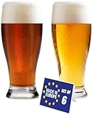 NORDIC SCHILLER Premium Pint Biergläser 6er Set, 570ml 100% BLEIFREI...