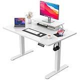 JUMMICO Höhenverstellbarer Schreibtisch mit Monitorständer, Elektrisch...