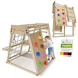 Juskys Mini Klettergerüst für Kinder - Indoor Spielplatz mit Rutsche,...