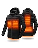 HEWINZE Beheizbare daunenjacke herren mit kapuze-Warme winterjacke herren...