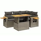 vidaXL Garten Sofagarnitur mit Kissen 5-TLG., Gartenmöbel Gartengarnitur,...