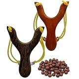 Luoyer® Steinschleuder Holz Zwille 2er Set Slingshot Holzschleudern mit...