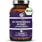 QIDOSHA® Bio Teufelskralle Extrakt Kapseln, 120 Kapseln im Apothekerglas,...
