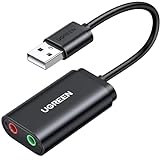 UGREEN Externe USB Soundkarte Klinke USB Adapter für Computer, PS5, PS4,...
