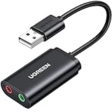 UGREEN Externe Soundkarte Klinke USB Adapter für Computer, PS5, PS4, Audio...
