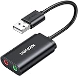 UGREEN Externe USB Soundkarte Klinke USB Adapter für Computer, PS5, PS4,...