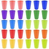 Elsrantor 30 Stück Bunt Plastikbecher Wiederverwendbare, 10 Farben...