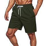 Kurze Hosen Herren Sommer Einfarbig Bermuda Shorts Mit Reißverschluss...