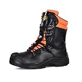 SAFETOE Sicherheits-Kettensäge Schnittschutzstiefel Klasse 1 mit echter...