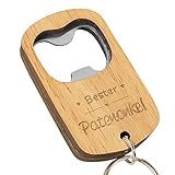 LAJUP 2 Stück Flaschenöffner Bester Patenonkel Holzgriff Naturholz Bier...