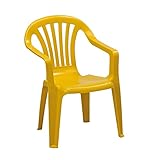 KHG Kinderstuhl mit Armlehne Gelb, Gartenstuhl, Sessel für Kinder mit 27...