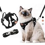 LUOJINYI Verstellbares Katzengeschirr mit Leine Ausbruchsicher, Katze...