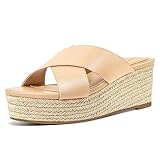 PIZZ ANNU Sandalen Damen Espadrilles Plateau Keilabsatz Frauen Keilsandalen...