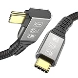Angusplay USB C Thunderbolt 4 Kabel 2m Winkel, 40Gbps USB 4 Geflochtenes...