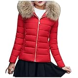 Damen Steppjacke Übergangsjacke Mit Kapuze Winterjacke Mit Fellkapuze Kurz...