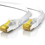 10m CAT 7 Netzwerkkabel Flach - Ethernet Kabel - Gigabit Lan 10 Gbit s -...