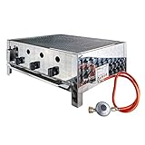 DEMA Edelstahl Gasbräter – 3-flammiger Gastrobräter mit 10 kW, Gasgrill...