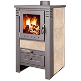 ProTermo Nova G Beige Kaminofen mit Schamottsteinen - 7,5 kW Heizleistung -...