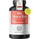 NATURE LOVE® Bio Maca Rot - 180 Kapseln - 3000mg pro Tagesdosis...