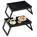 Betttablett aus Bambus mit Klappfüßen, Frühstückstablett im Bett,...