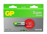 Batterien AAA - 16er Set | GP Super | AAA Alkaline Batterien 1,5V / LR03 -...