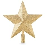 Stern Gold Christbaumspitze Baumspitze Spitze Aufstecker für Tannenbaum...