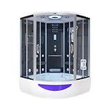 Home Deluxe - Dampfdusche EXCLUSIVE - Schwarz, Maße: 150 x 150 x 220 cm -...