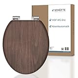 SCHÜTTE WC-Sitz DARKWOOD mit Absenkautomatik aus Holz, Toilettensitz mit...