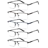 KONHAGO Blaue, lichtblockierende Lesebrille für Herren, halber...