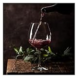 STYLER Glasbild Wine Pour | Küche Wandbild Glas Bild | einteilig 30x30 cm...