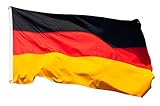 Aricona Deutschland Flagge - Deutschlandfahne 90 x 150 cm mit Messing-Ösen...