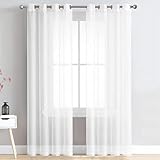 WUXXIANG Ösenvorhang 130 x 240 cm Halbtransparent, Transparent Luftig,...