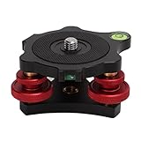 Luocute Kamera-Nivelliergerät, Stativ-Nivellierbasis, Dreifach-Radkopf...