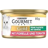 Gourmet Gold Feine Pastete mit Gemüse Katzenfutter nass, mit Forelle und...